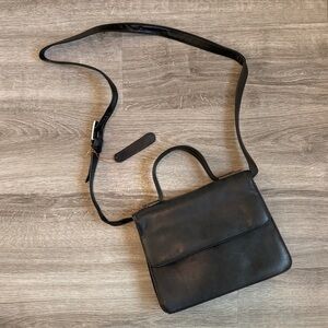 Hillard & Hanson black genuine leather crossbody bag